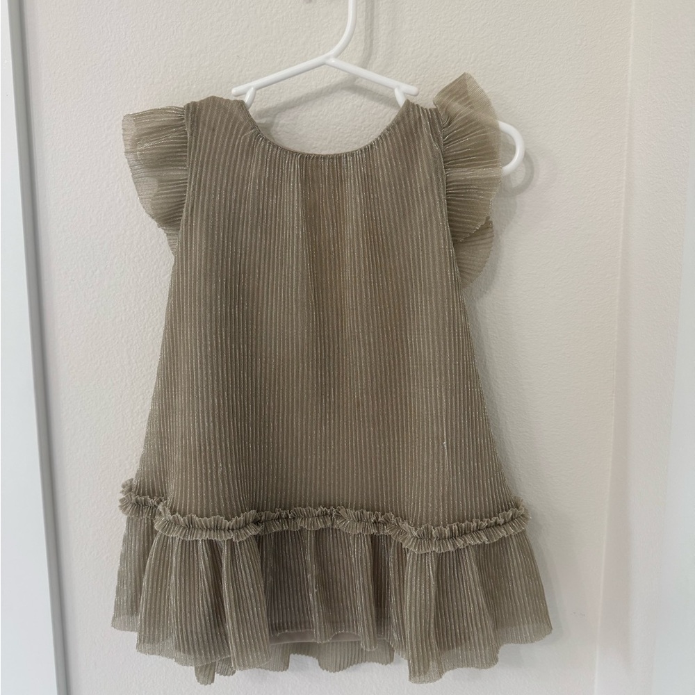 Cat & Jack Tan Ruffle Sleeve Dress